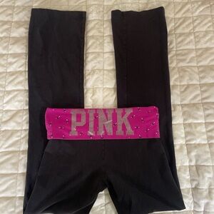 Victoria’s Secret Pink Foldover Yoga Pants Cupid Arrows Size XS Rare